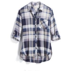 Plaid pocket Top